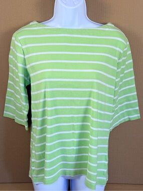 Christopher Banks Boat Neck 3/4 Sleeve Striped Top Sz L